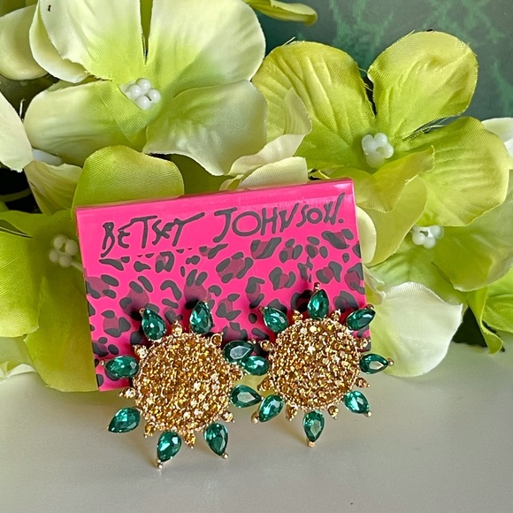 Betsey Johnson sunflower earrings - Picture 2 of 4